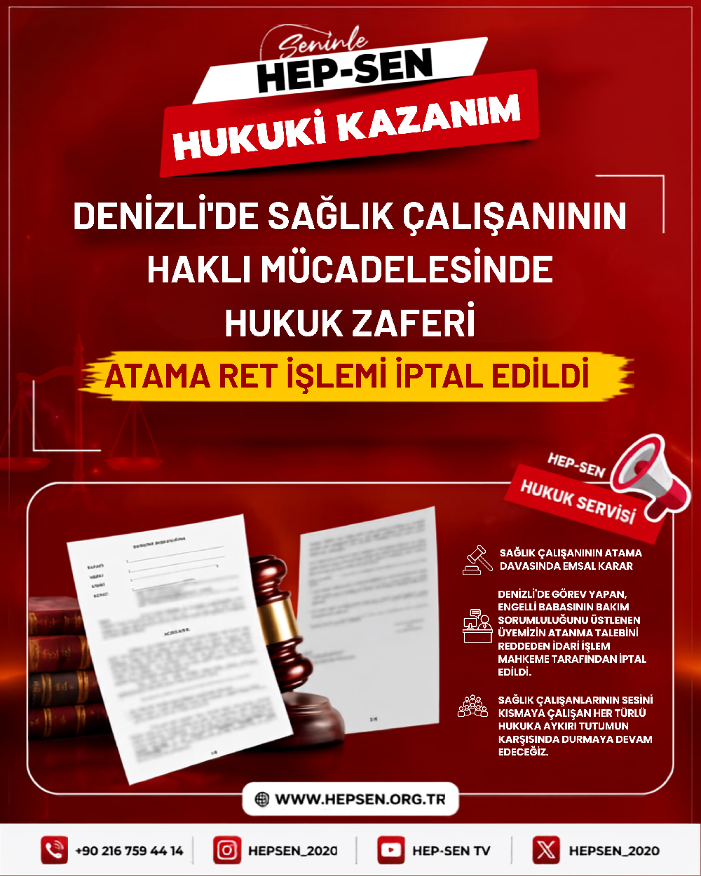 Denizli'de Sağlık Çalışanının Haklı Mücadelesinde Hukuk Zaferi: Atama Ret İşlemi İptal Edildi